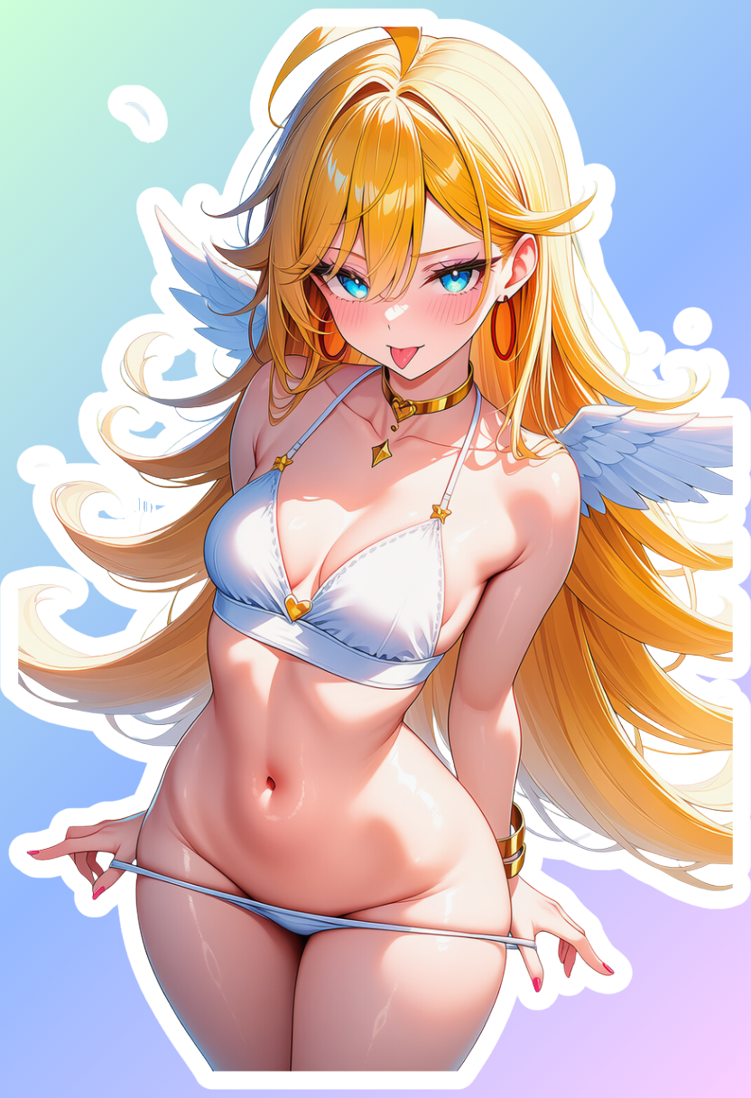 Panty sexy white bikini waifu sticker