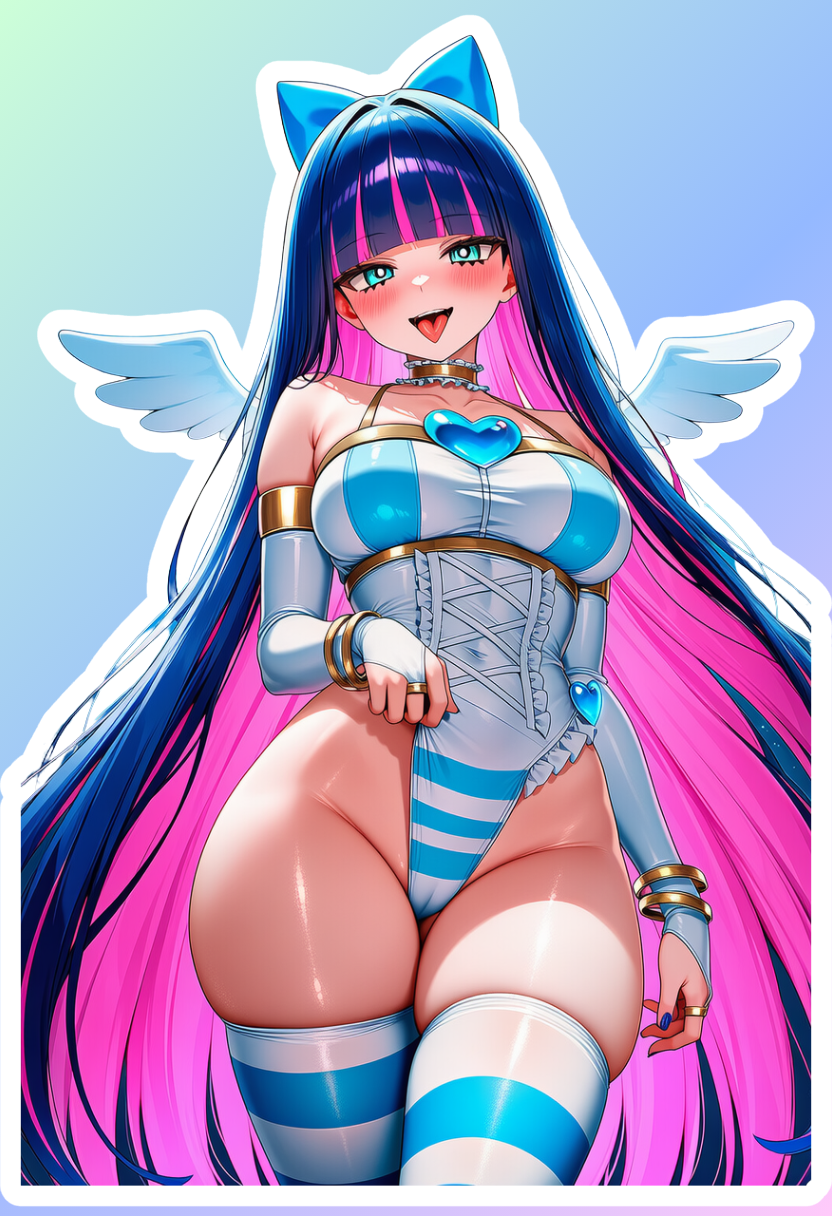Stocking angelic striped bikini waifu sticker
