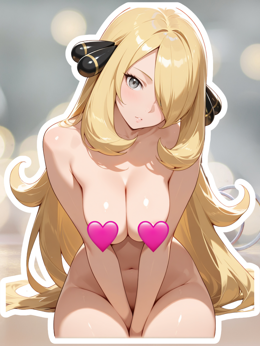 Cynthia undressed waifu sticker