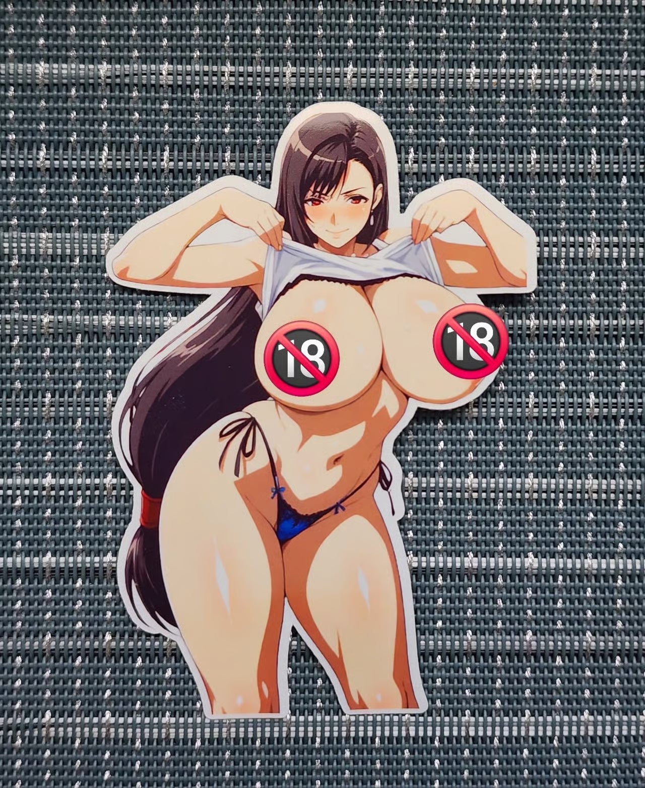 FF7 Tifa Lockhart Busty Shirt Lift Anime Waifu Sticker