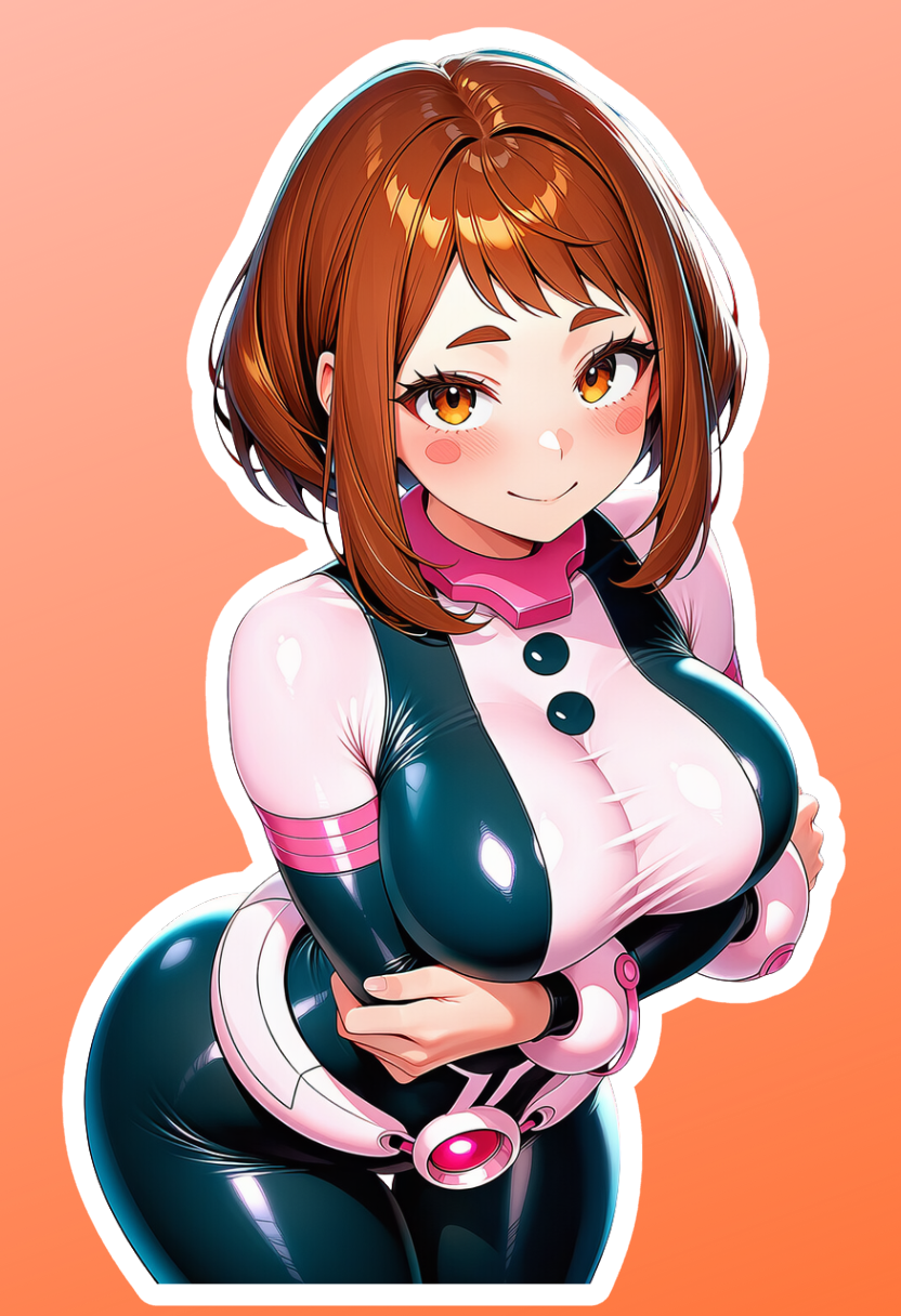 Ochaco Uraraka kawaii waifu sticker