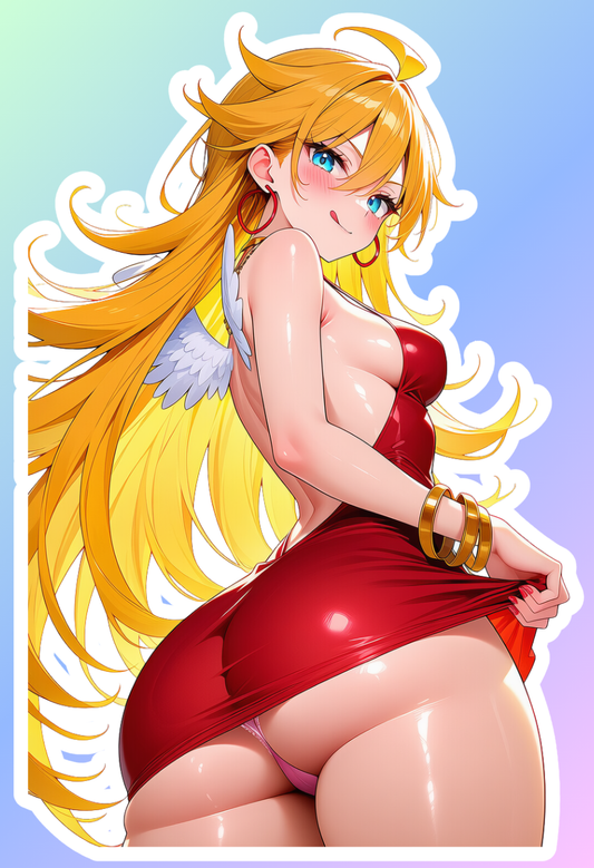 Panty sexy angelic red dress waifu sticker