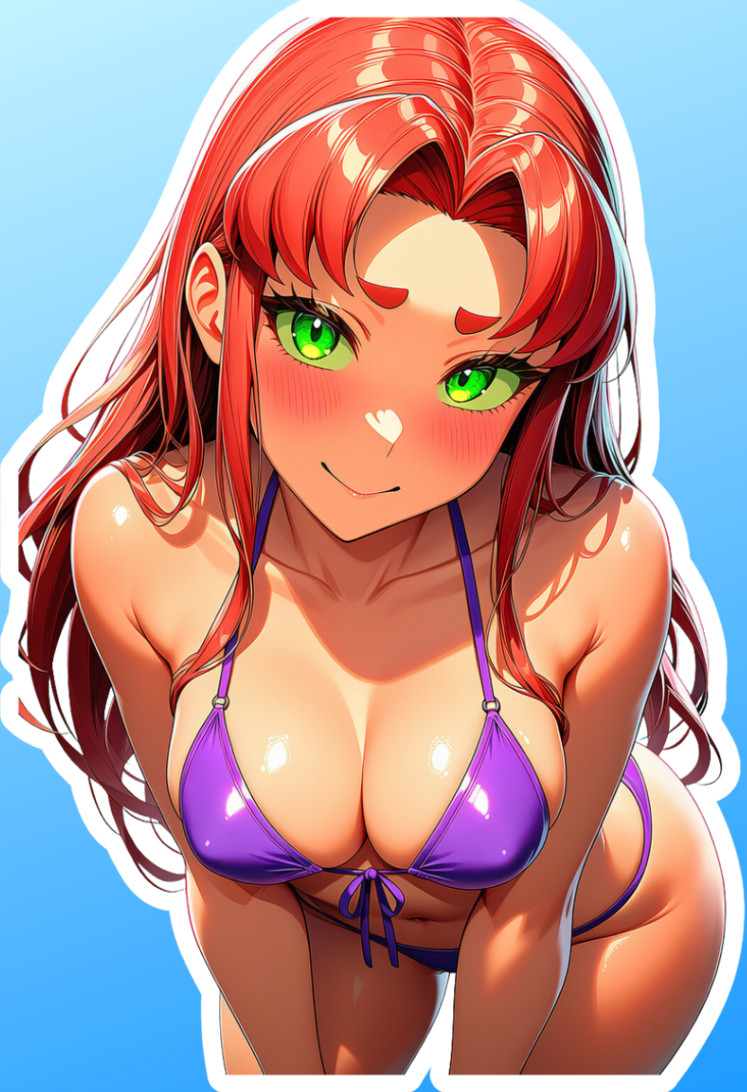 Starfire Teen Titans DC bikini waifu sticker