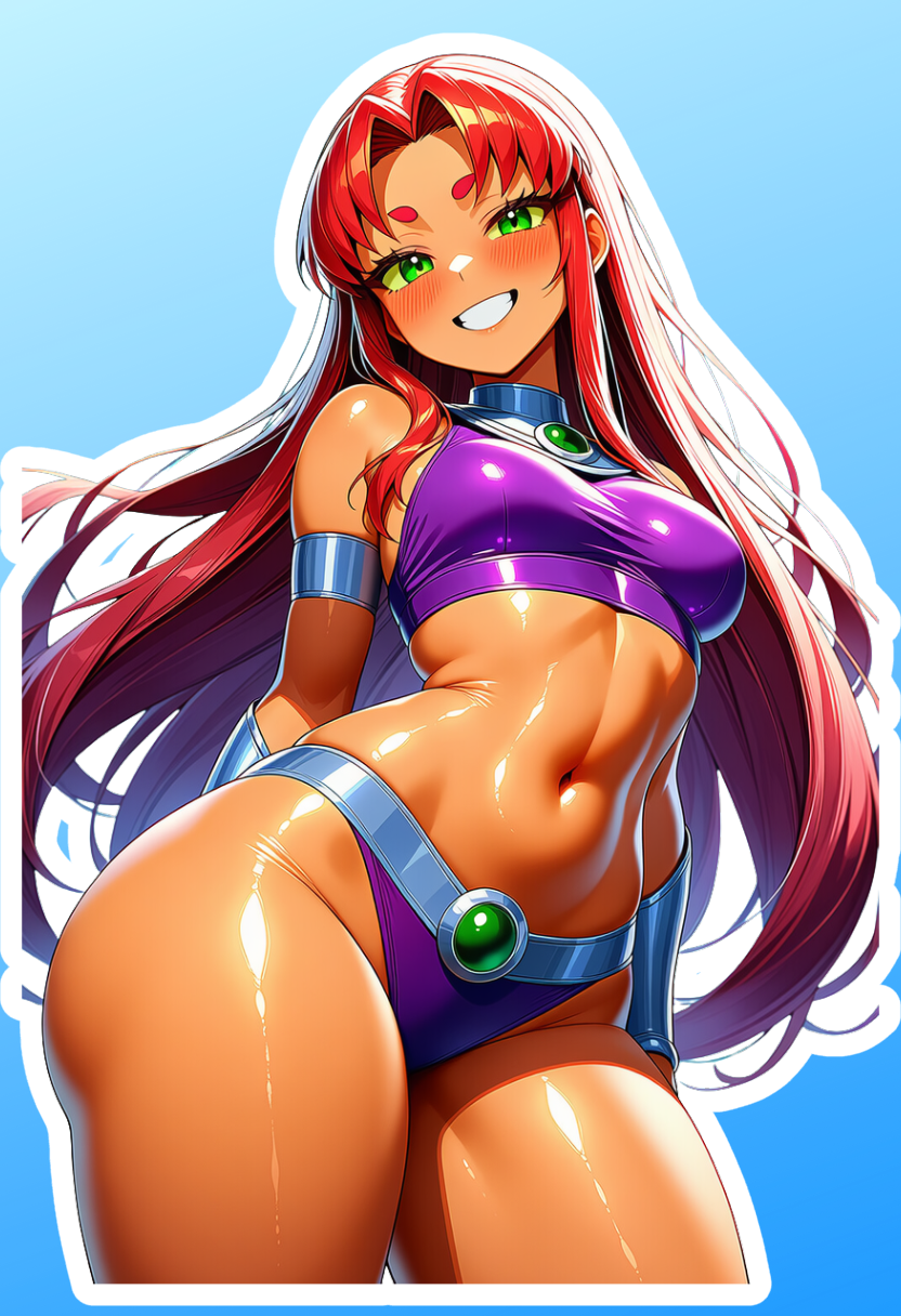 Starfire Teen Titans DC bikini waifu sticker