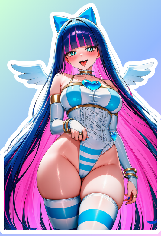 Stocking angelic striped bikini waifu sticker